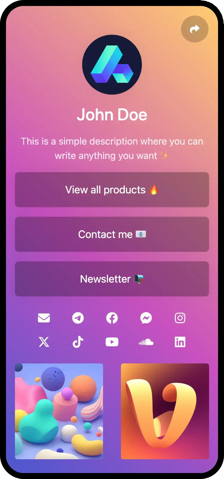 Screenshot of page examples